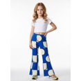 thumbnail image 2 of Girls Wide Leg Flared Pants, Digital Print Casual Trousers, Bell Bottom Style Kids Clothing for Ages 4-13, Spring Summer Outfit, 2 of 6