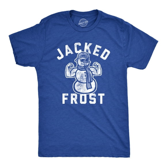 Mens Jacked Frost T Shirt Funny Christmas Party Winter Novelty Graphic Tee for Men