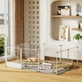 thumbnail image 2 of BingoPaw XXL Acrylic Litter Box Dog Exercise Kennel Fence Gridless Playpen 23.62" High with Door, Waterproof, 2 of 10