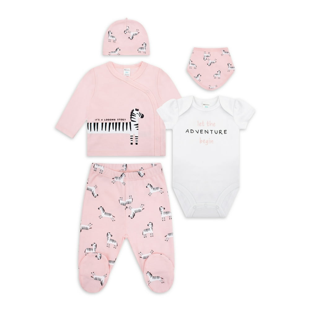 Petit Lem Petit Lem Baby Girl 5 Piece Pant Set Dusty Pink Walmart
