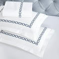 thumbnail image 5 of Superior Chain Links Embroidered Cotton Duvet Cover Set, King/California King, White/Navy Blue, 5 of 11