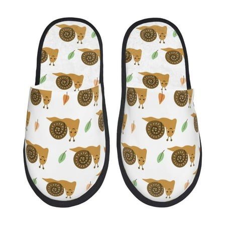 

Slippers for Women Men Brown White Snail Print Warm Womens Mens House Shoes Bedroom Slippers Fuzzy Memory Foam Slippers Winter House Indoor Shoes Aesthetic Dorm Slippers