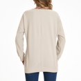 thumbnail image 4 of Womens Oversized Tshirt Women's Fashion Casual Round Neck Long Sleeve Solid Color Comfortable Loose Top, 4 of 5