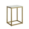 Mainstays End Table, White Top with Gold Frame