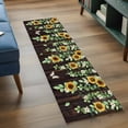thumbnail image 4 of Sunflower Runner Rugs 2x6 ft Spring Summer Yellow Floral Leaf Butterfly Brown Wood Grain Washable Hallway Rugs Non-Slip Floor Mats Absorbent Carpet Bedside Runners for Bedroom Kitchen Laundry Room, 4 of 9