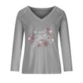 thumbnail image 4 of Puntoco moda mujer casual con cuello en V blusa de perforación caliente camiseta de manga larga tops de otoño Puntoco Puntoco-6659, 4 of 6