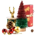 thumbnail image 3 of 4 piezas de miniárboles de Navidad para decorar, pequeños árboles de cepillo de botella con base de madera, árboles de Navidad artificiales para mesa de pueblo, hogar, habitación, fiesta,, 3 of 5