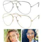 2 Pair Metal Pilot Blue Light Blocking Computer Glasses Techies Lens Eyewear New