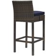 thumbnail image 4 of Modway Conduit Rattan Outdoor Bar Stool in Brown and Navy (Set of 2), 4 of 4