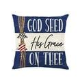 thumbnail image 2 of TOPRenddon 18"x18" Patriotic Star Pillow Cover - 4th of July Flag Decor for Indoor/Outdoor Use, Machine Washable Linen Cushion Cover (Multicolor), 2 of 7