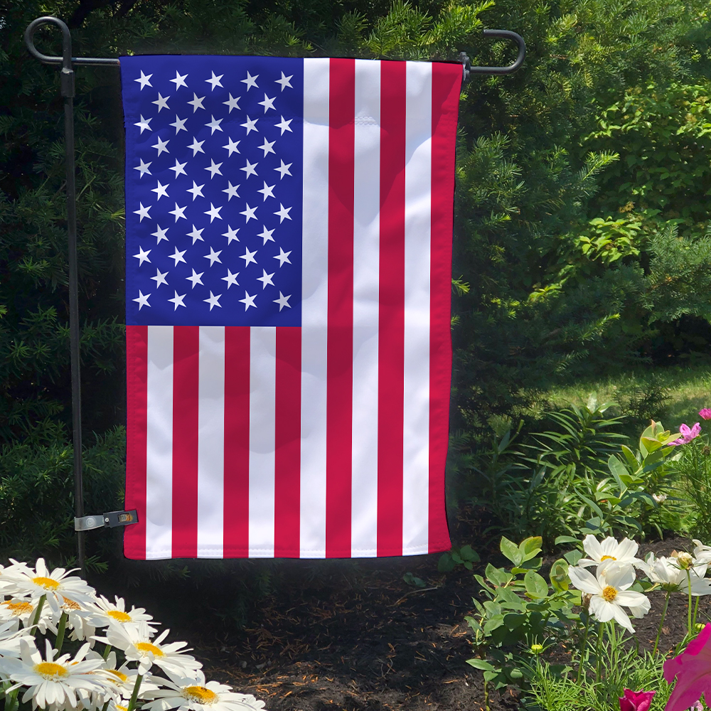 Vispronet American Flag Garden Flag with 36in Flagpole, 12in x 18in US Flag - image 2 of 7