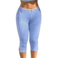 thumbnail image 3 of MLQIDK Capris for Women Lounge Pants Knee Length Elastic Waist Plaidped Pants Dressy Casual Pedal Pushers with Pockets Light Blue M, 3 of 6