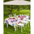 thumbnail image 4 of Fsddascl Colorful Love Heart Outdoor Tablecloth - 54x80 Inch Rectangle Dining Table Cover, Modern Art Teal Purple Red Waterproof Outdoor Table Cloth with Umbrella Hole & Zipper for Picnic/Patio, 4 of 7