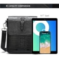 thumbnail image 3 of NIUCUNZH Bolso Mensajero de Cuero Genuino para Hombre, Bolso de Hombro Cruzado con Relieve de Cocodrilo para iPad de 9.7" y Viaje, 3 of 6