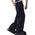 thumbnail image 2 of EMMIOL Men's Y2K Baggy Jeans Wide Leg Stretchy Denim Pants, Skater Striped Oversized Streetwear Casual Trousers, 2 of 6