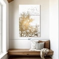 thumbnail image 2 of Elephant Stock Golden Skies Wall Art - Vertical Multi Panel Canvas - Living Room Wall Decor - Floral And Botanical Multi Panel - Gold And White Decor By Kubistika - 32" x 50", 2 of 8