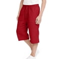 thumbnail image 2 of KyCheLot Boys Girls Capris Pants Cotton Linen Breathable Elastic Drawstring Casual Crop Pants with Pockets 4-15 Years, 2 of 7