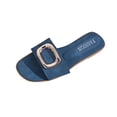thumbnail image 3 of Eltusu Women Flat Slide Sandals, Slip On PU Open Toe Beach Summer Shoes Navy Size 6.5, 3 of 4