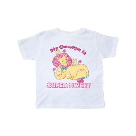 

Inktastic My Grandpa Is Super Sweet Cotton Candy Lions with Pink Mane Gift Toddler Boy or Toddler Girl T-Shirt
