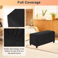 thumbnail image 4 of Funda para ottoman rectangular estirable de 14" x 40" x 15" de Uxcell, fundas para ottoman, protector de reposapiés para sala de estar/interior [Negro], 4 of 7