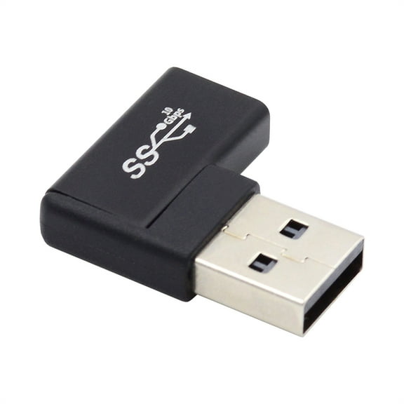 FVH USB-C Type C Female to USB 3.0 A Male Data Adapter Flat Horizontal 90 Degree Right Angled for Laptop Desktop