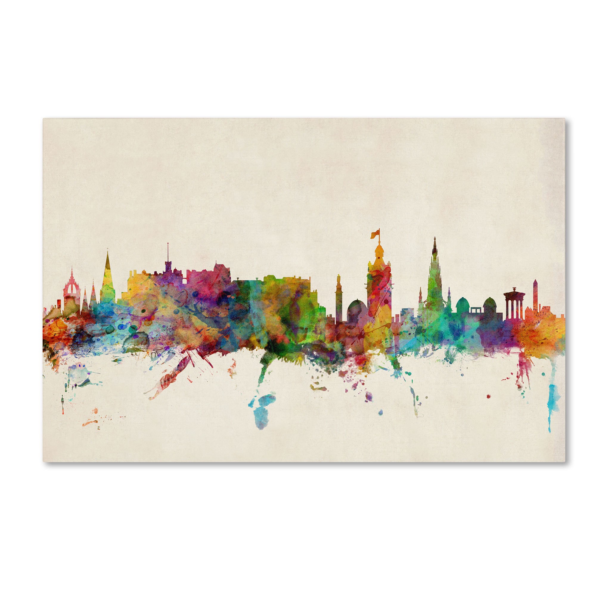 Trademark Fine Art "Edinburgh Scotland Skyline III" Canvas Art by Michael Tompsett