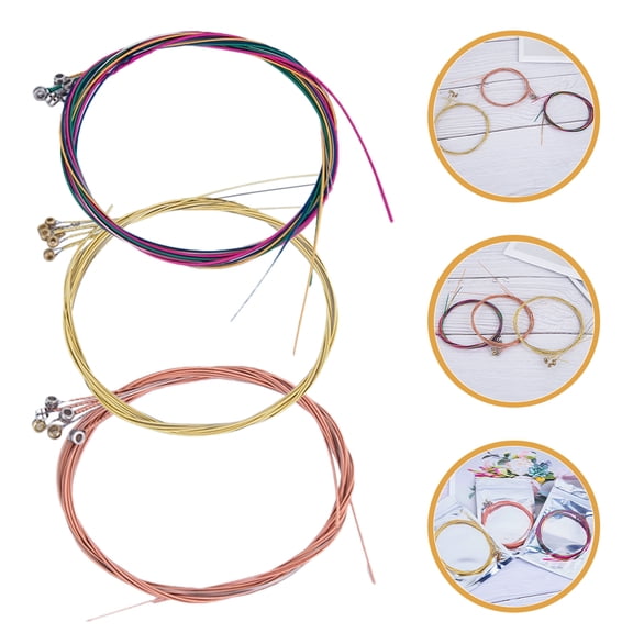 Hemoton 3 Sets Acoustic Guitar Strings Set For Classical Guitar Replacement Musical Equipment Parts With Smooth Coated Metal Strings