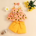 thumbnail image 2 of Gerichy Girls Summer Outfits, Girls' Suit Floral Halter Ruffle Short Sleeved Tops Pink Shorts 2PC, 2 of 9
