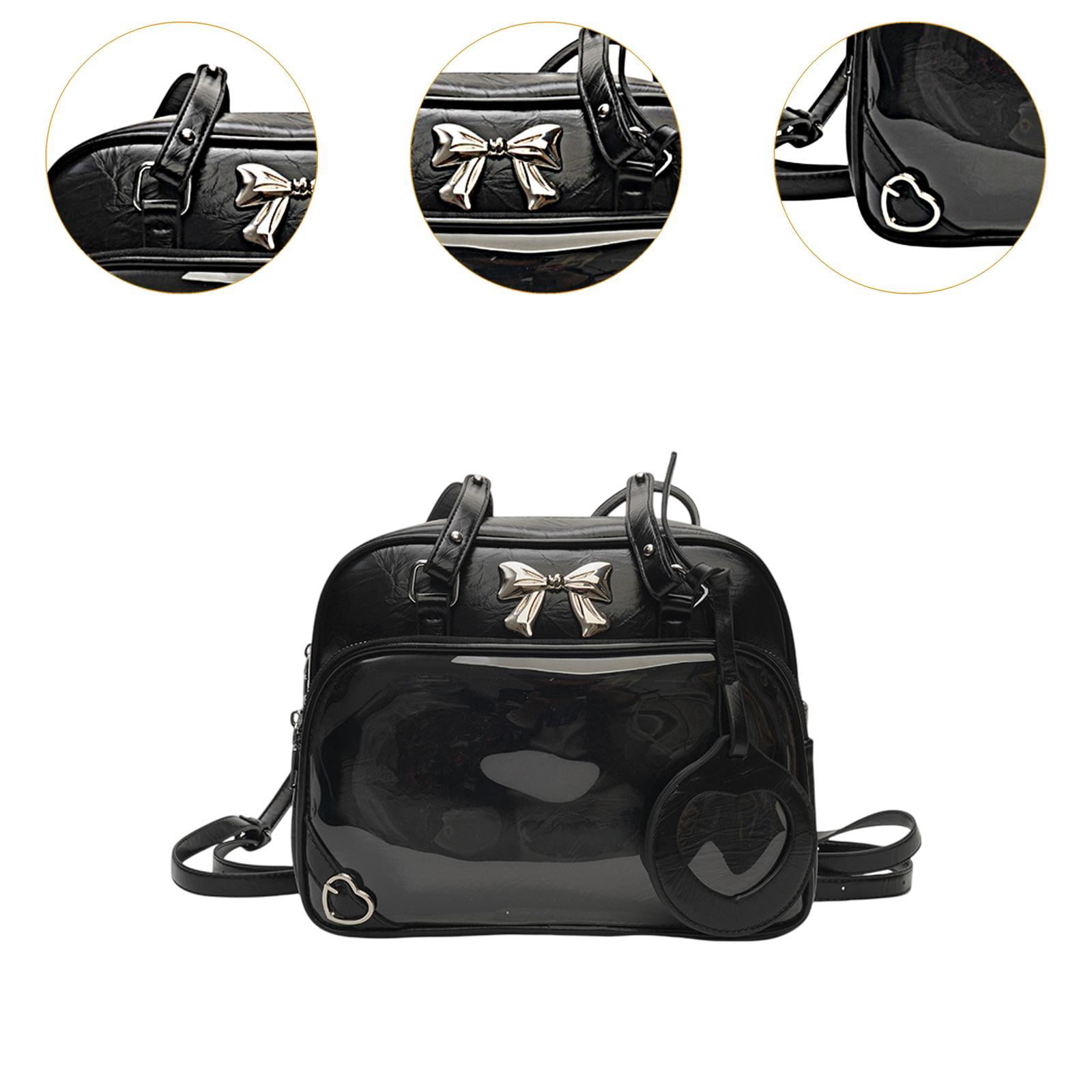 Wxqbjtam Ita Bag Clear Window DIY Cute Women Backpack for Cosplay Party Supplies Shopping Black