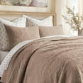 thumbnail image 5 of EVERGRACE 100% Cotton Paisley Quilt Set, King Size 3 Piece Set – Prewashed Lightweight Bedspread with 2 Shams, Soft & Breathable Matelasse Coverlet for All-Season Comfort, Dusty Brick, 5 of 7