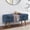 Dark Blue, variant on Oval Storage Bench 43.5" Fabric Ottoman with Rubber Wood Legs, 250lbs Capacity for Entryway Living Room (Grey)