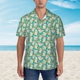 thumbnail image 2 of Vsdgher SHIBA WITH FLORAL Print Men's Hawaiian Shirts Button Down Tropical Holiday Beach Shirts Vacation Clothes,Medium, 2 of 7