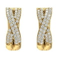 thumbnail image 2 of 1/4 Carat Pave Set Round Diamond Hoop Earrings in 10K Yellow Gold (I1-I2 Clarity), 2 of 3