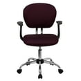 thumbnail image 6 of Flash Furniture Mid-Back Burgundy Mesh Padded Swivel Task Office Chair with Chrome Base and Arms, 6 of 6