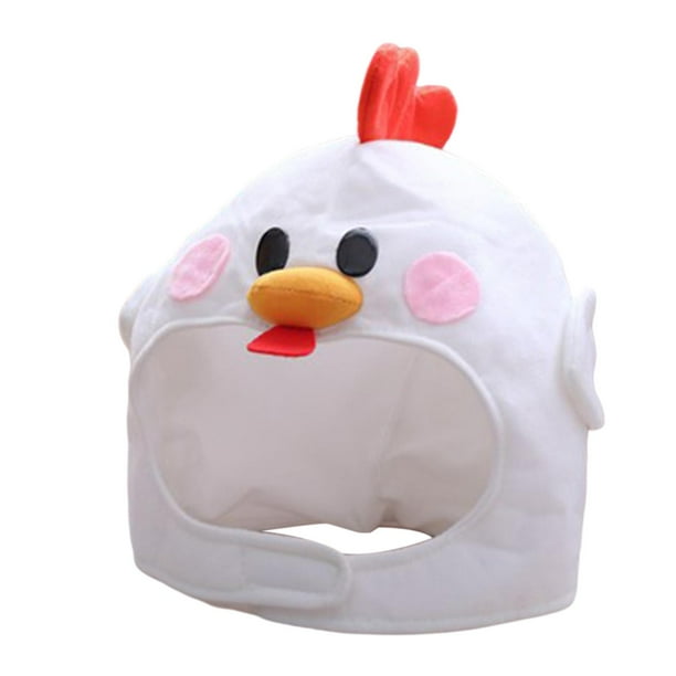 Gorros de Felpa Para Pollito Sunnimix Sombrero con Capucha de Pollito Blanco
