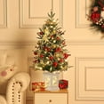 thumbnail image 6 of Huisuilinss 3Ft Pre-Lit Snow Flocked Christmas Tree Mini Artificial Christmas Trees With Lighting Potted Small Xmas Trees With Light Battery Operated And Timer Function For Home Office Decor, 6 of 7
