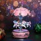 thumbnail image 5 of Laxury carrusel caja de música, diseño de paraguas de flores, rosa Afortunado Sencillez, 5 of 5