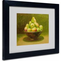 Trademark Fine Art "Still Life with Pears" Canvas Art by Rio, Black Frame