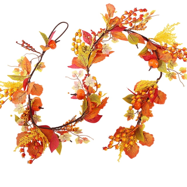 Decorative Piece Faux Pumpkin Rattan Ornament With Pinecone Maple Leaf Design Made From Plastic Material Style A In Multicolor For Halloween Christmas Holiday Hanging Display Multicolor