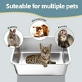 thumbnail image 5 of Stainless Steel Pet Litter Box, Open Top Design, Deep Litter Tray For Cats & Small Pets 45X35X20Cm, 5 of 6