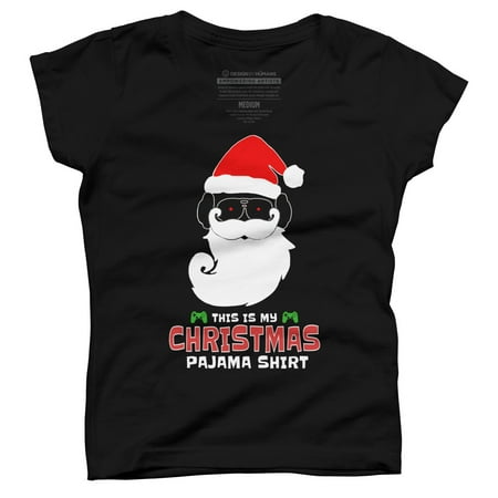 This Is My Christmas Pajama Shirt Gamer Video Game Santa Girls Black Graphic Tee - Design By Humans S