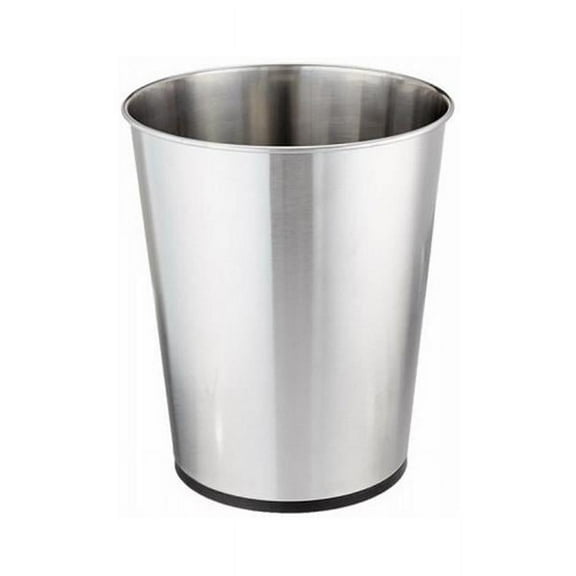 Moda At Home 305264K Bathroom Waste Basket, Chrome Stainless Steel - Quantity 1