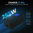 thumbnail image 2 of Cargador SABRENT de 252 W con 8 puertos USB PD 3.0 con pantalla LCD para USB-C/A, 2 of 6