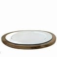 thumbnail image 2 of Set of 4 White Metal Plate In A Round Brown Built In Tray, 2 of 4