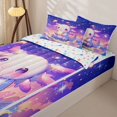thumbnail image 3 of Erosebridal Kawaii Galaxy Star Axolotl Zipper Twin Comforter Sets with Fitted Sheet and 2 Pillowcases,Pastel Dreamy Cloud Zipper Bedding Set,Lavender Purple Pink Blue,Reversible, 3 of 6