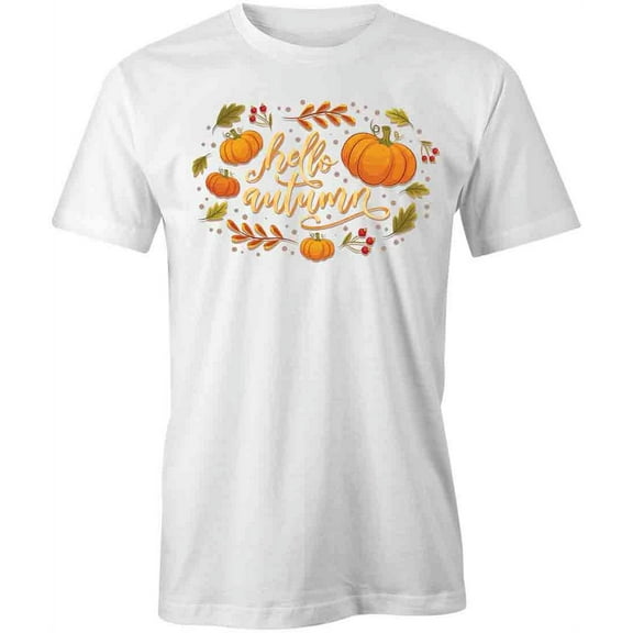 Hello Autumn T-Shirt | Cool Fall White Tee Gift