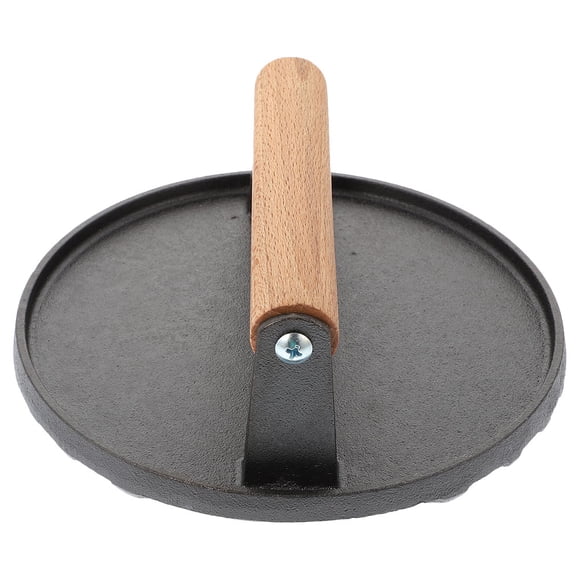 TABLZONE Iron Burger Press Black Grill Press Simple Design Cooking Tool 1Set