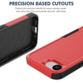 thumbnail image 3 of KOMI iPhone 16E Case: Dual Layer Protective Heavy Duty Cell Phone Cover Shockproof Rugged with HD Screen Protector - Military Protection Bumper Tough - Apple iPhone 16E / SE 2025 / SE4, Red, 3 of 5