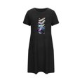 thumbnail image 5 of HomeGardon Women's Sleepwear Nightgowns for Women,Fashion Print Medium Length Dress Oversized Short Nightgown Fashion Chest Print Short Sleeve Nightdress,S-XXL, 5 of 5