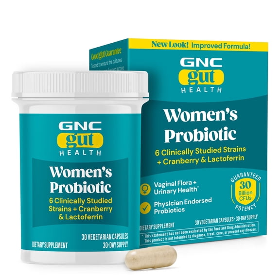 GNC Gut Health Women's Probiotic Dietary Supplement, 30 Billion CFUs, 30 Capsules